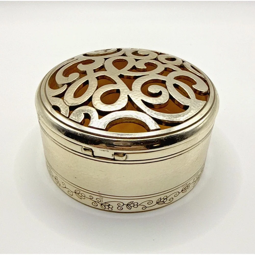 BRIGHTON Skribbel Box Silver Toned Trinket Jar Round 3